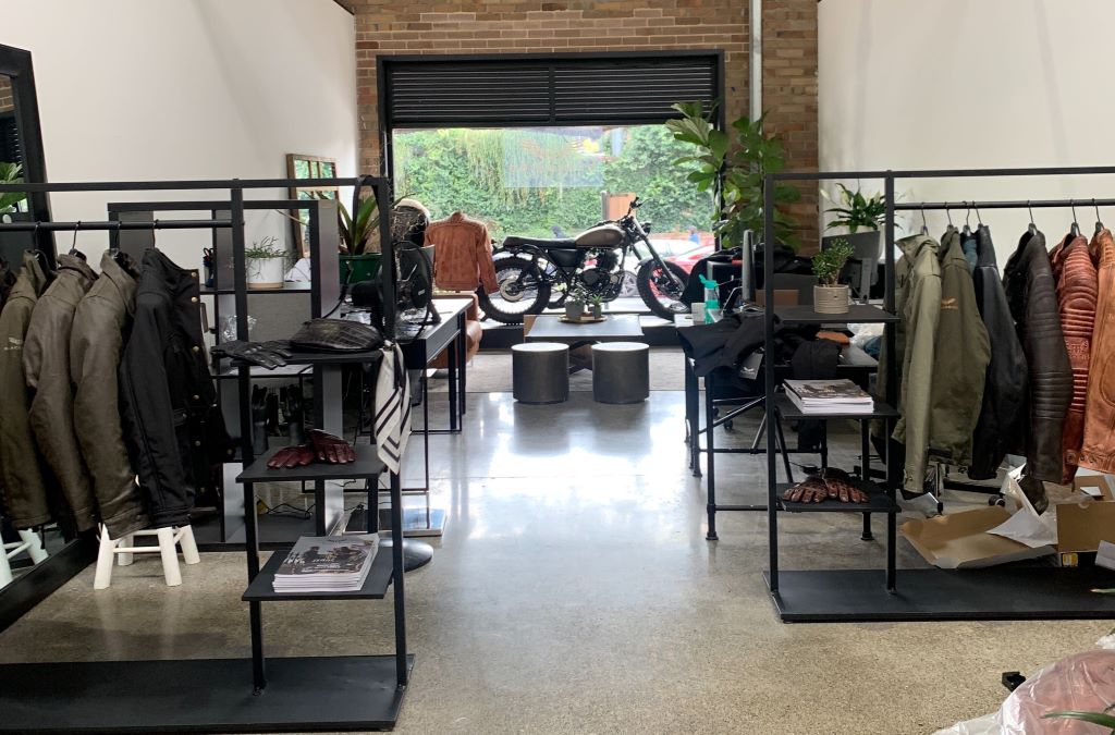 motorcycle in showroom