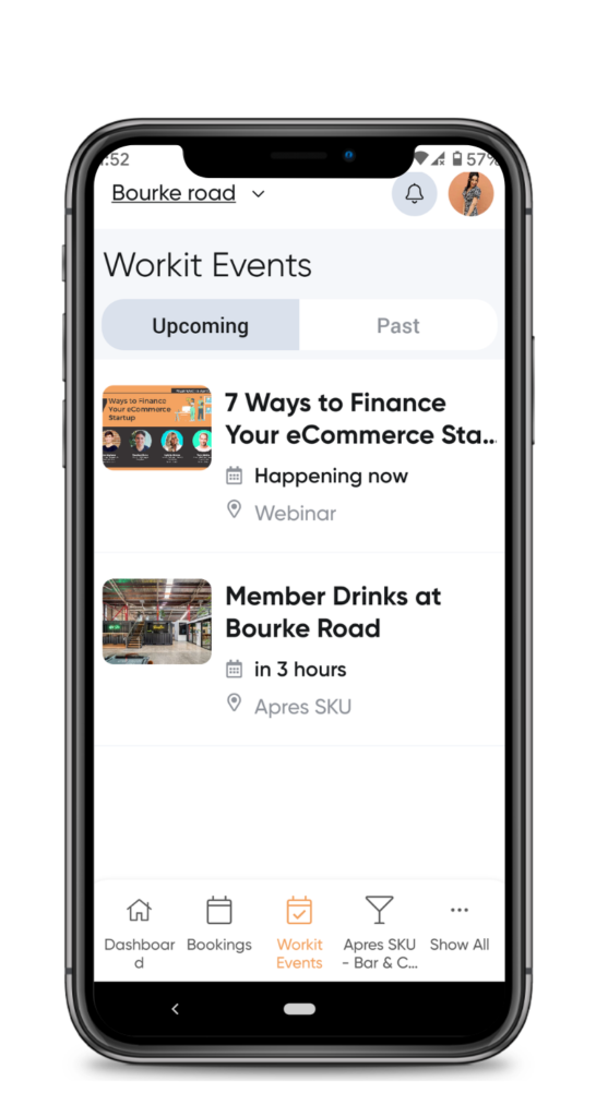 register for events on the mobile app