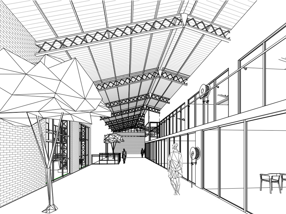 Village Market Facing South Showroom Office
